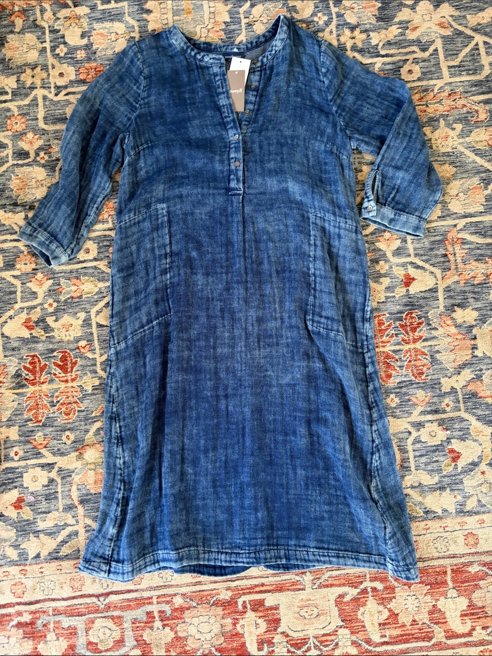 NWT J. Jill Washed Indigo Long-Sleeve Tunic Dress size medium